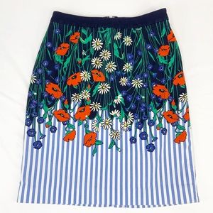 Anthro Postmark Vertical Garden Pencil Skirt  US 0